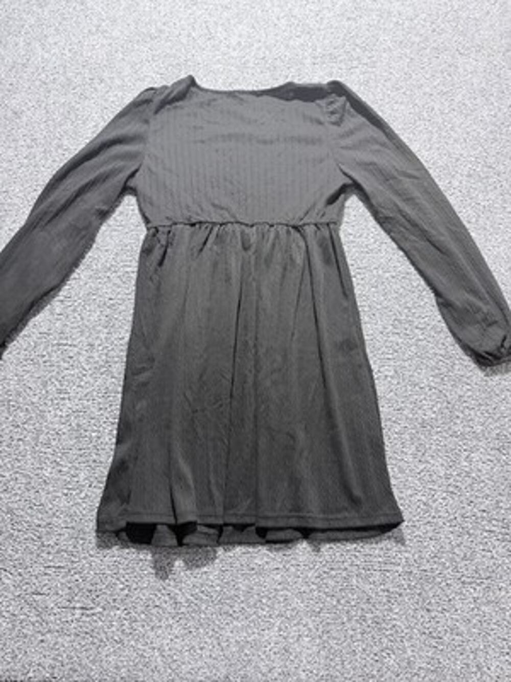 Black Dress Cinch Waist Cottagecore Wimsigoth Baby Doll Silhouette Fall Casual